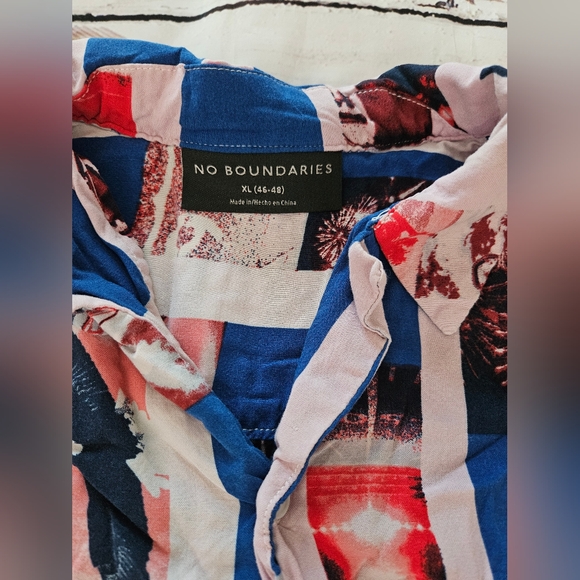 No Boundaries Men's Casual Short Sleeve Button Down Shirt Size XL - Picture 6 of 7